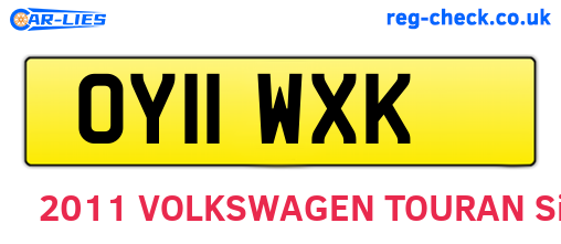 OY11WXK are the vehicle registration plates.