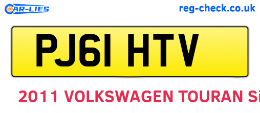 PJ61HTV are the vehicle registration plates.