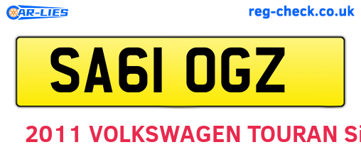SA61OGZ are the vehicle registration plates.