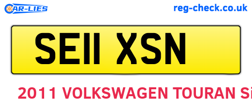 SE11XSN are the vehicle registration plates.