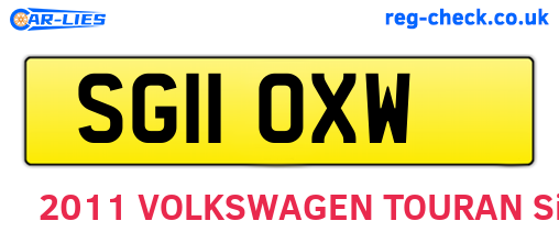 SG11OXW are the vehicle registration plates.