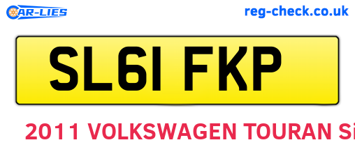 SL61FKP are the vehicle registration plates.