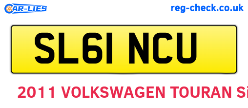 SL61NCU are the vehicle registration plates.