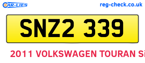 SNZ2339 are the vehicle registration plates.