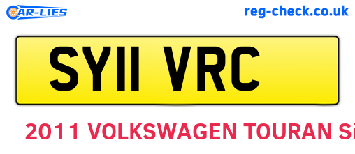 SY11VRC are the vehicle registration plates.