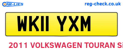 WK11YXM are the vehicle registration plates.