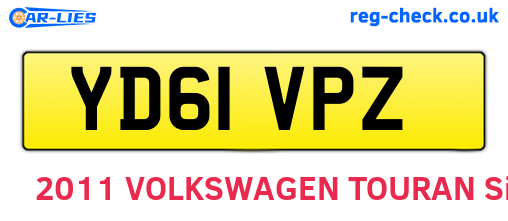 YD61VPZ are the vehicle registration plates.