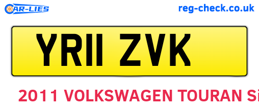 YR11ZVK are the vehicle registration plates.