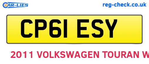 CP61ESY are the vehicle registration plates.