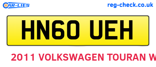 HN60UEH are the vehicle registration plates.