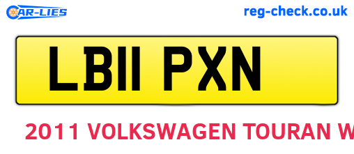 LB11PXN are the vehicle registration plates.