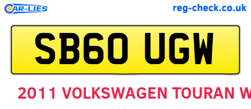 SB60UGW are the vehicle registration plates.