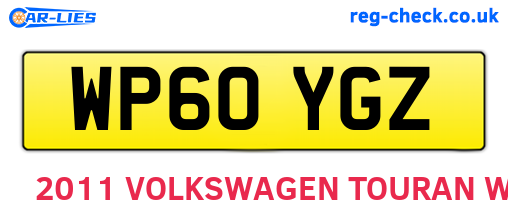 WP60YGZ are the vehicle registration plates.