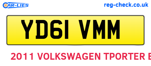 YD61VMM are the vehicle registration plates.