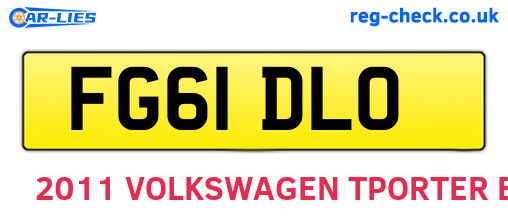 FG61DLO are the vehicle registration plates.