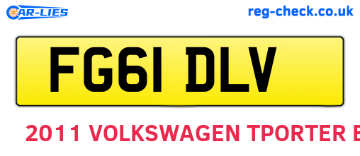 FG61DLV are the vehicle registration plates.