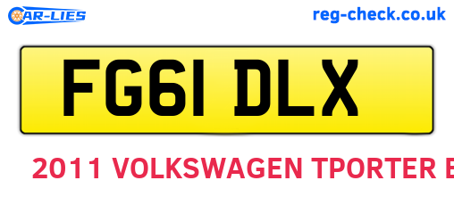 FG61DLX are the vehicle registration plates.