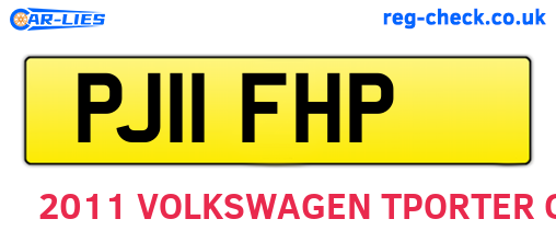 PJ11FHP are the vehicle registration plates.