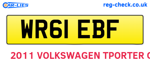 WR61EBF are the vehicle registration plates.