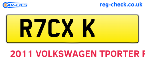 R7CXK are the vehicle registration plates.