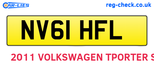 NV61HFL are the vehicle registration plates.