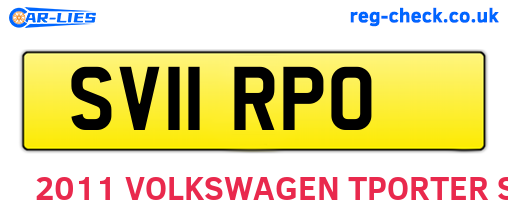 SV11RPO are the vehicle registration plates.