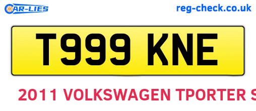 T999KNE are the vehicle registration plates.