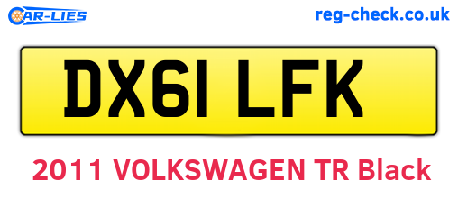 DX61LFK are the vehicle registration plates.