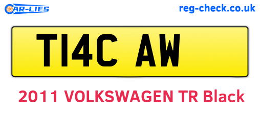 T14CAW are the vehicle registration plates.