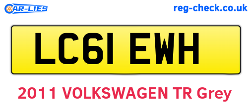LC61EWH are the vehicle registration plates.