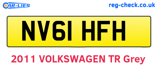 NV61HFH are the vehicle registration plates.