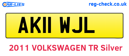 AK11WJL are the vehicle registration plates.
