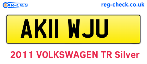 AK11WJU are the vehicle registration plates.