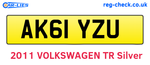 AK61YZU are the vehicle registration plates.