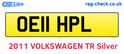 OE11HPL are the vehicle registration plates.
