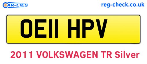 OE11HPV are the vehicle registration plates.