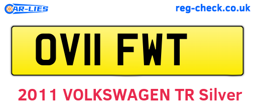 OV11FWT are the vehicle registration plates.