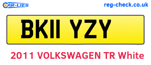 BK11YZY are the vehicle registration plates.