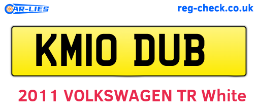 KM10DUB are the vehicle registration plates.