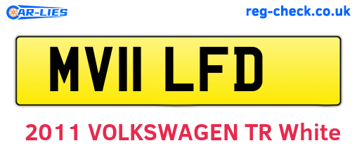 MV11LFD are the vehicle registration plates.