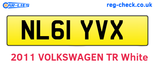 NL61YVX are the vehicle registration plates.