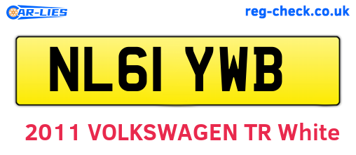 NL61YWB are the vehicle registration plates.