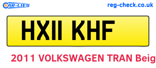 HX11KHF are the vehicle registration plates.