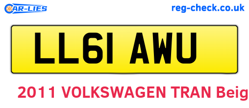 LL61AWU are the vehicle registration plates.