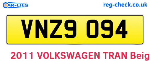 VNZ9094 are the vehicle registration plates.