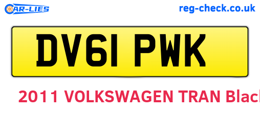 DV61PWK are the vehicle registration plates.