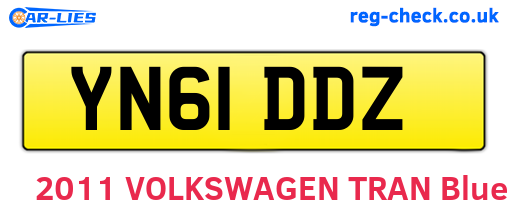 YN61DDZ are the vehicle registration plates.