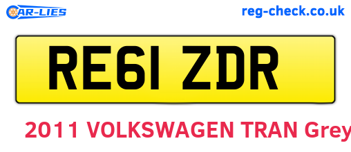 RE61ZDR are the vehicle registration plates.