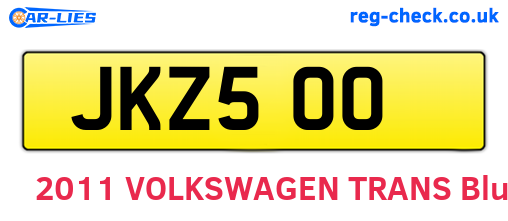 JKZ500 are the vehicle registration plates.