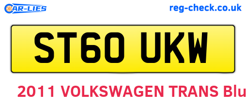 ST60UKW are the vehicle registration plates.